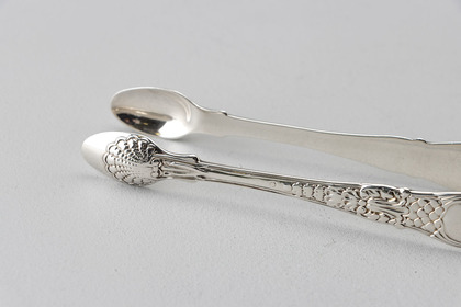 Coburg Pattern Georgian Silver Sugar  Tongs